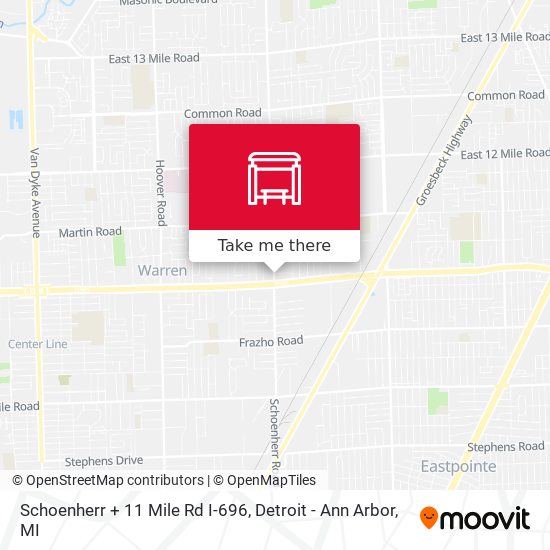 Mapa de Schoenherr + 11 Mile Rd I-696