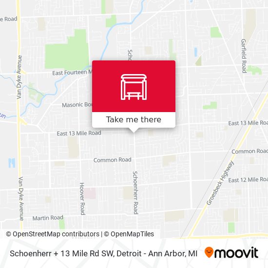 Schoenherr + 13 Mile Rd SW map