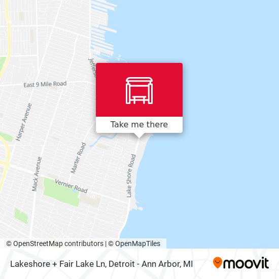 Lakeshore + Fair Lake Ln map