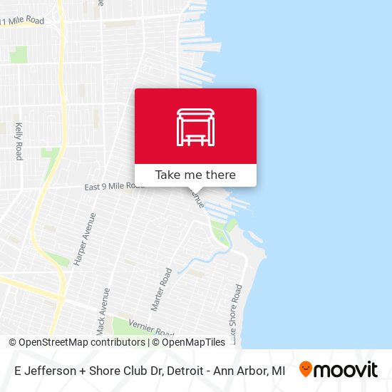 E Jefferson + Shore Club Dr map