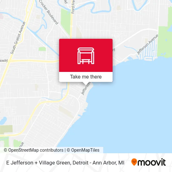 E Jefferson + Village Green map