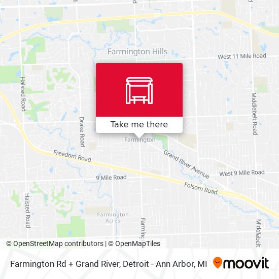 Farmington Rd + Grand River map
