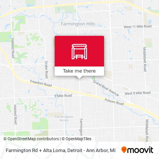 Farmington Rd + Alta Loma map