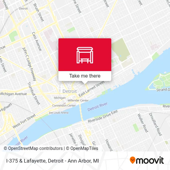 I-375 & Lafayette map