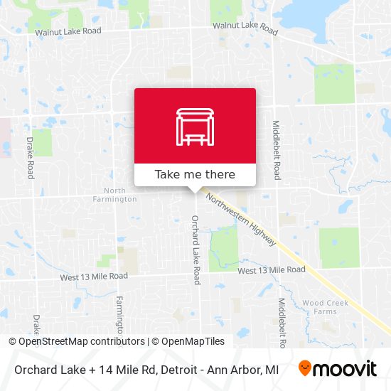 Mapa de Orchard Lake + 14 Mile Rd