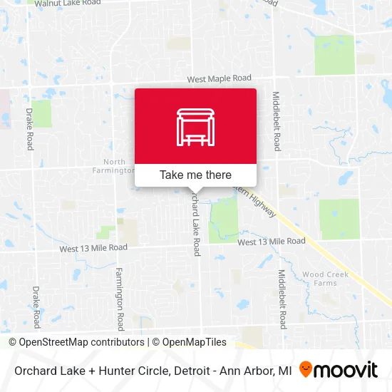 Orchard Lake + Hunter Circle map