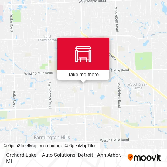 Orchard Lake + Auto Solutions map