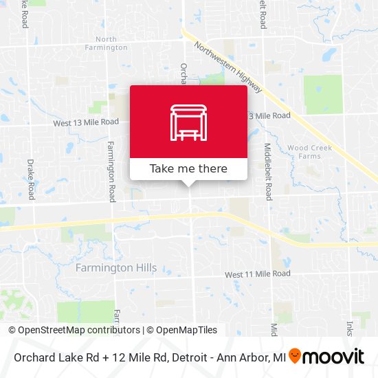 Orchard Lake Rd + 12 Mile Rd map