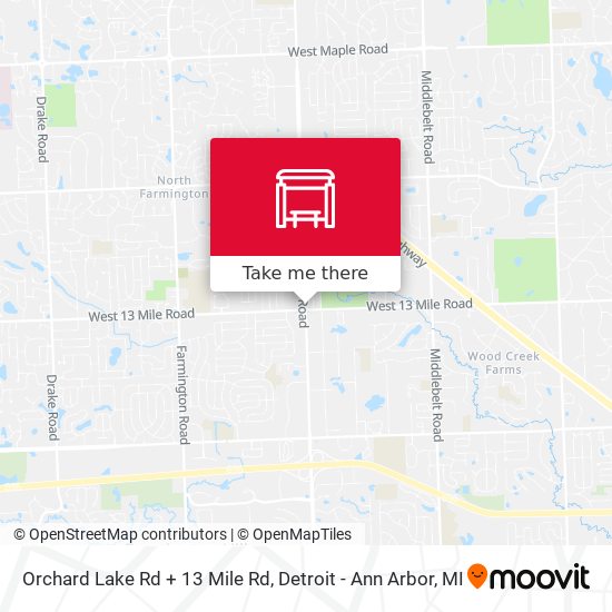 Orchard Lake Rd + 13 Mile Rd map