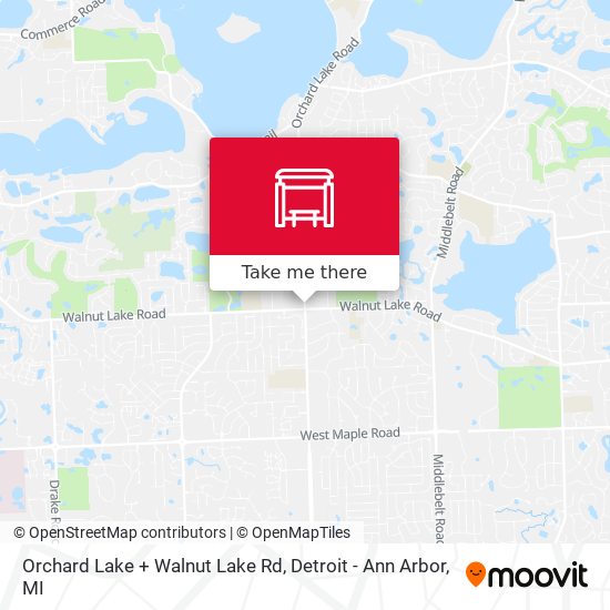 Orchard Lake + Walnut Lake Rd map