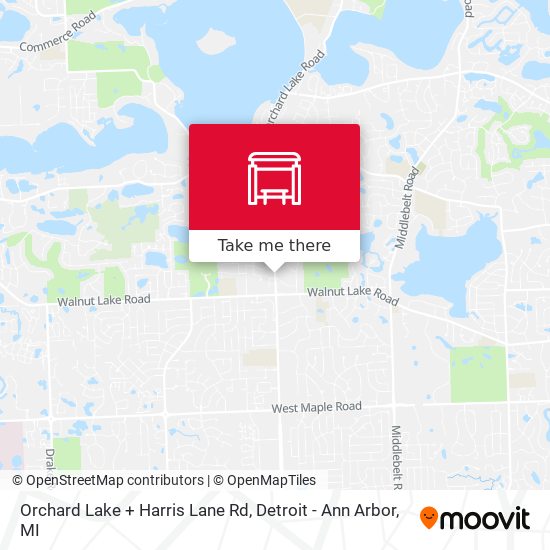 Orchard Lake + Harris Lane Rd map