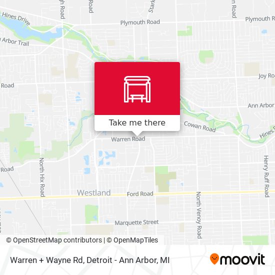 Mapa de Warren + Wayne Rd