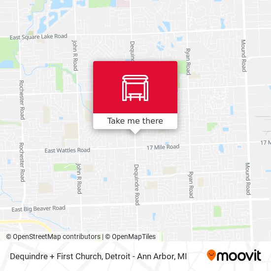 Dequindre + First Church map