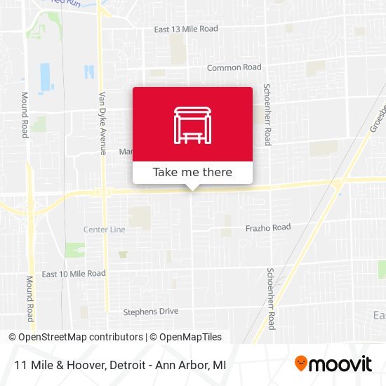 11 Mile & Hoover map