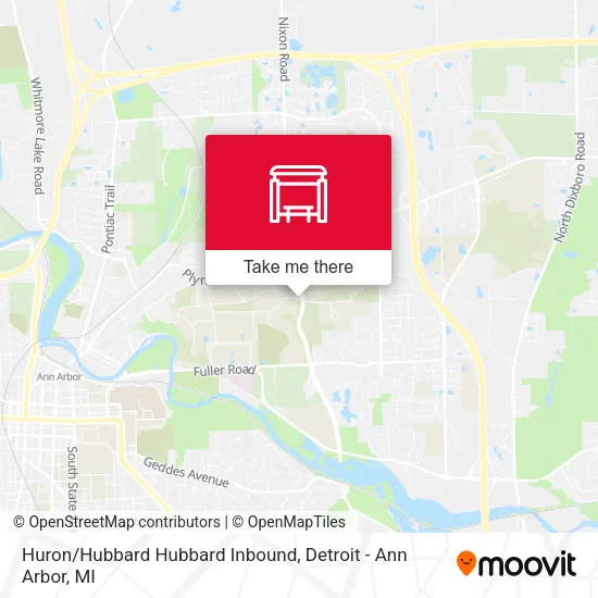 Huron/Hubbard  Hubbard Inbound map
