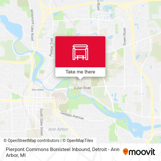 Mapa de Pierpont Commons  Bonisteel Inbound