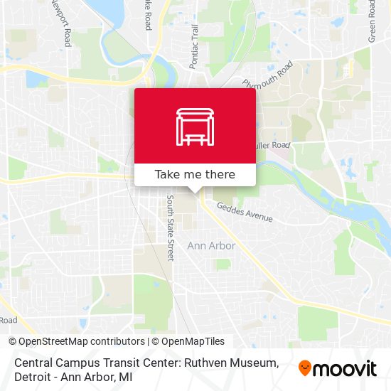 Central Campus Transit Center: Ruthven Museum map