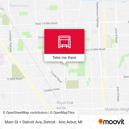 Main St + Detroit Ave map