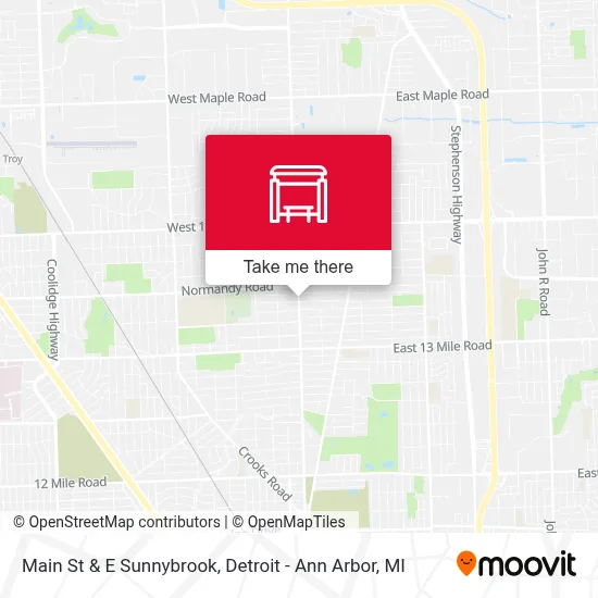 Main St + E Sunnybrook map