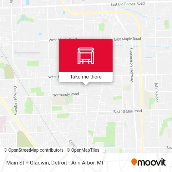 Main St + Gladwin map