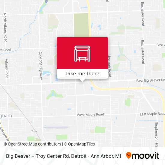 Big Beaver + Troy Center Rd map