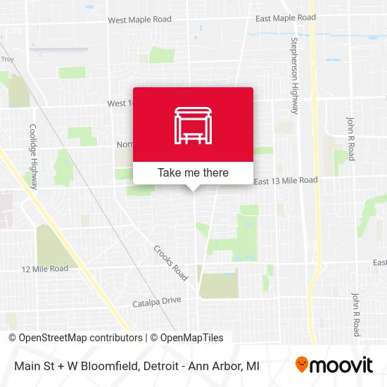 Main St + W Bloomfield map