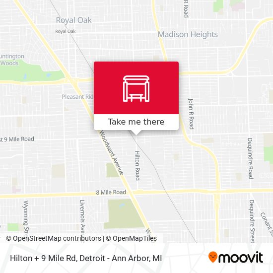 Hilton + 9 Mile Rd map
