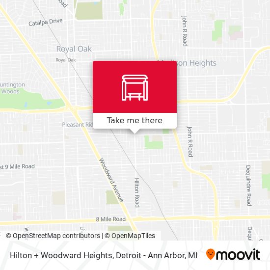 Hilton + Woodward Heights map