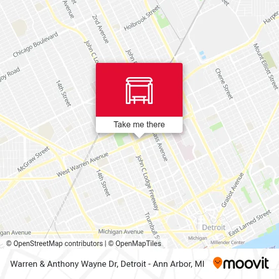 Warren & Anthony Wayne Dr map