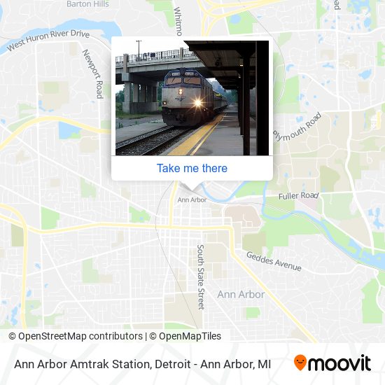 Mapa de Ann Arbor Amtrak Station