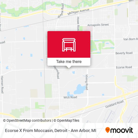 Mapa de Ecorse X From Moccasin