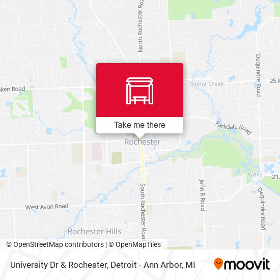 University Dr & Rochester map
