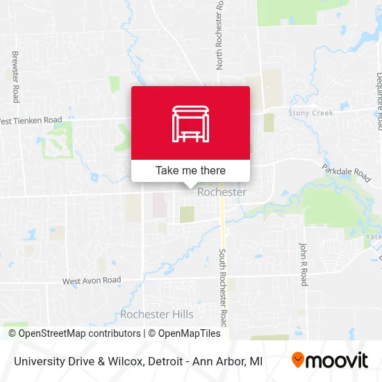 University Drive & Wilcox map