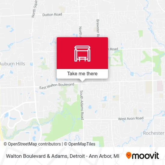 Walton Boulevard & Adams map