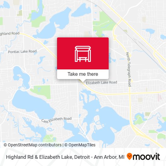 Highland Rd & Elizabeth Lake map