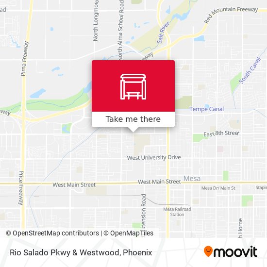 Rio Salado Pkwy & Westwood map
