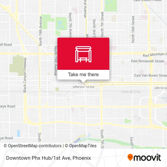 Downtown Phx Hub/1st Ave map
