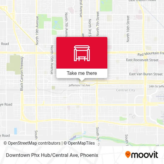 Downtown Phx Hub/Central Ave map