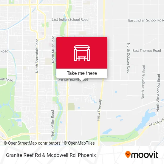 Granite Reef Rd & Mcdowell Rd map