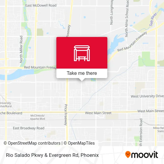 Rio Salado Pkwy & Evergreen Rd map