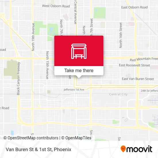 Van Buren St & 1st St map