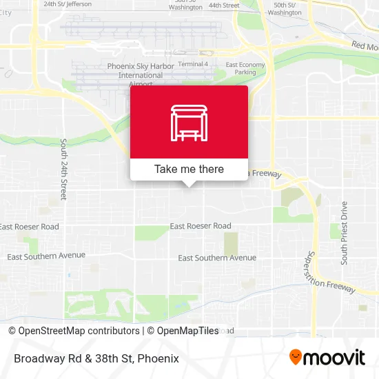 Broadway Rd & 38th St map