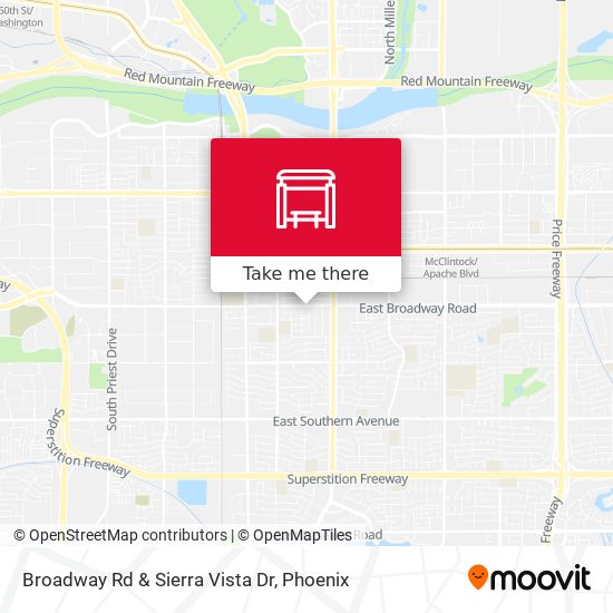 Broadway Rd & Sierra Vista Dr map