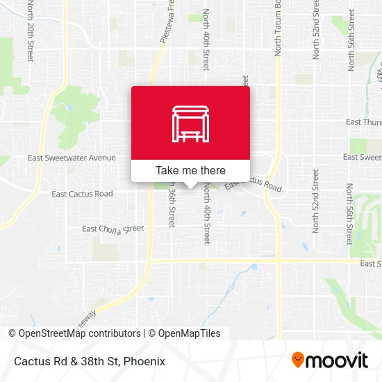 Cactus Rd & 38th St map