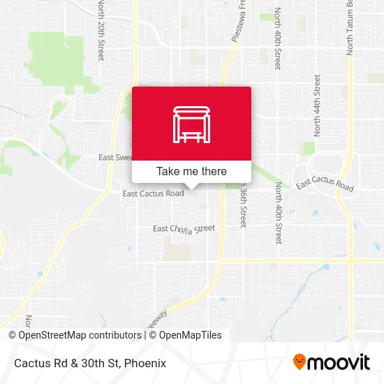 Cactus Rd & 30th St map