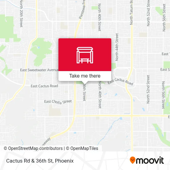 Cactus Rd & 36th St map