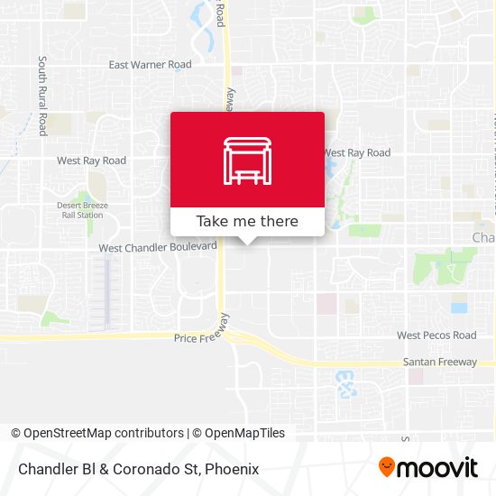 Chandler Bl & Coronado St map