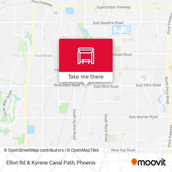 Elliot Rd & Kyrene Canal Path map