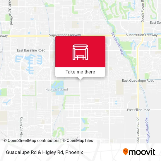 Guadalupe Rd & Higley Rd map