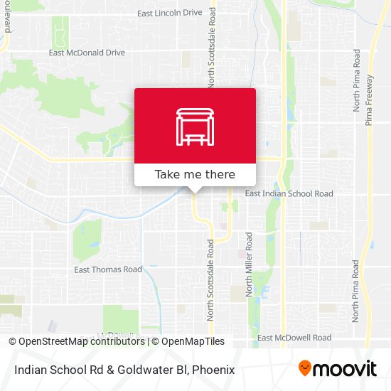 Indian School Rd & Goldwater Bl map